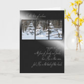 Carte pins d'hiver en forêt pour la compassion (Fleur jaune)