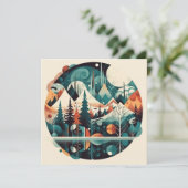 Carte Pins nordiques et pics (Debout devant)