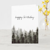 Carte Pins rustiques Joyeux anniversaire (Fleur jaune)