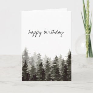 Carte Pins rustiques Joyeux anniversaire