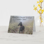 Carte Pinscher de dobermann (Fleur jaune)