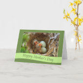 Carte Pinson heureux de bébé du jour de mère (Fleur jaune)