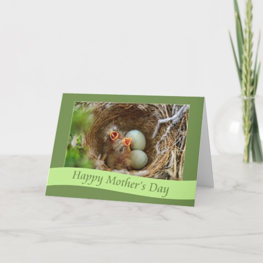 Carte Pinson heureux de bébé du jour de mère (Devant)