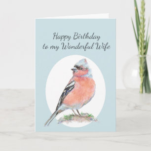 Carte Pinson Mignon Aquarelle Anniversaire Merveilleuse