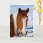 Carte Pinto Horse Le mont Moran en hiver (Fleur jaune)