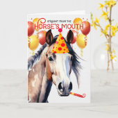 Carte Pinto Paint Horse Amusant Anniversaire (Fleur jaune)