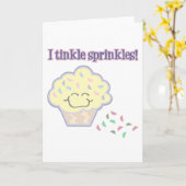 Carte pipi paillettes gâteau rigolo (Fleur jaune)