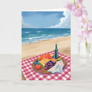 Carte Pique-nique à la plage Peinture du bord de l'océ