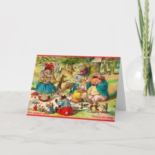 Carte Pique-nique d'animaux (Devant)