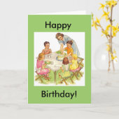 Carte Pique-nique de joyeux anniversaire, heureux, (Fleur jaune)