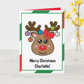 Carte Pique-nique de Noël Reindeer plié (Fleur jaune)