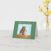 Carte Pique-nique d'été pour ours et lapin (Fleur jaune)