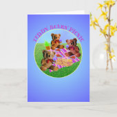 Carte Pique-nique nounours (Fleur jaune)