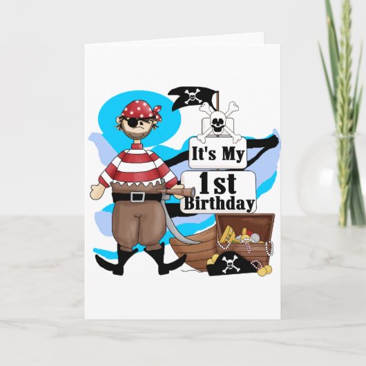 Carte Pirate 1er Anniversaire T-shirts et cadeaux (Devant)