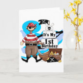 Carte Pirate 1er Anniversaire T-shirts et cadeaux (Fleur jaune)