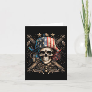Carte Pirate 4 juillet Drapeau Américain Usa America Fun