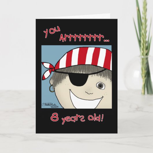 Carte Pirate Boy, huit ans (Devant)