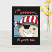 Carte Pirate Boy, huit ans (Fleur jaune)