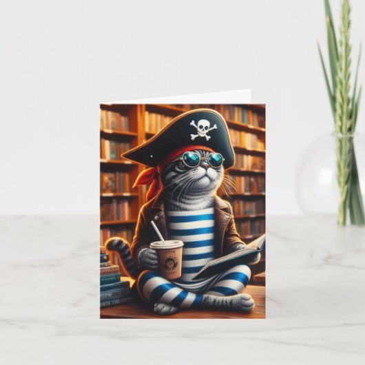 Carte Pirate Cat Café blanc à l'intérieur de toutes les (Devant)