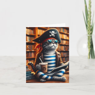 Carte Pirate Cat Café blanc à l'intérieur de toutes les