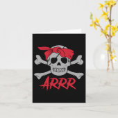 Carte Pirate Crâne mort avec patchs d'oeil Halloween (Fleur jaune)