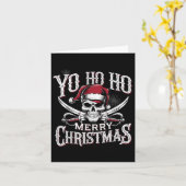 Carte Pirate de vacances Yo Ho Joyeux Noël Père Noël (Fleur jaune)