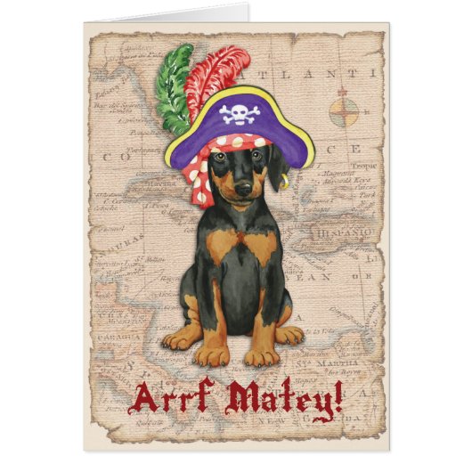 Carte pirate Doberman Pinscher (Devant)