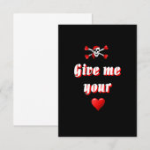 Carte Pirate et coeurs (Devant / Derrière)