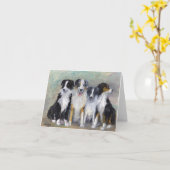 Carte Pirate et filles - bergers australiens (Fleur jaune)