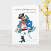 Carte Pirate Get Well Bientôt Card pour un petit-fils (Fleur jaune)