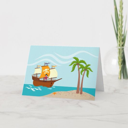 Carte Pirate kid birthday (Devant)