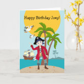 Carte Pirate kid birthday (Fleur jaune)