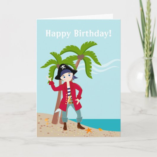 Carte Pirate kid birthday (Devant)