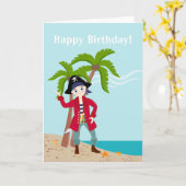 Carte Pirate kid birthday (Fleur jaune)