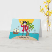 Carte Pirate kid birthday (Fleur jaune)