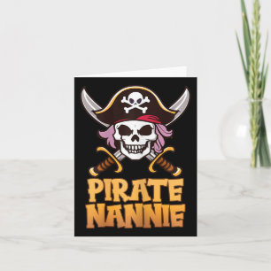 Carte Pirate Nannie Funny Capitaine Grandma Coût d'Hallo