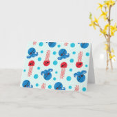 Carte Pirate Octopus, Pirate Jellyfish, Sea Animaux (Fleur jaune)