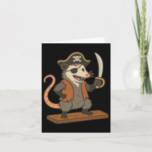Carte Pirate Opossum Drôle Costume Halloween Possum Love