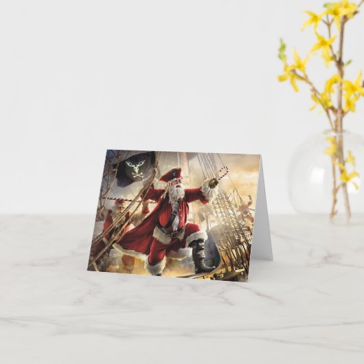 Carte Pirate Père Noël (Fleur jaune)