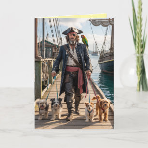 Carte Pirate qui promène le Chien