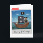 Carte Pirate Ship Cat Funny Birthday Card<br><div class="desc">Éclairez tout amoureux des chats anniversaire avec ce félin fantaisiste et amusant !</div>