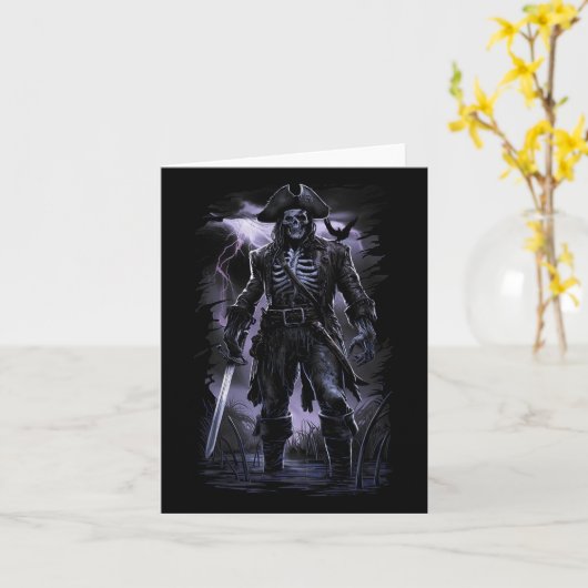 Carte Pirate Skeleton Ghost Ship Halloween Costume Party (Fleur jaune)