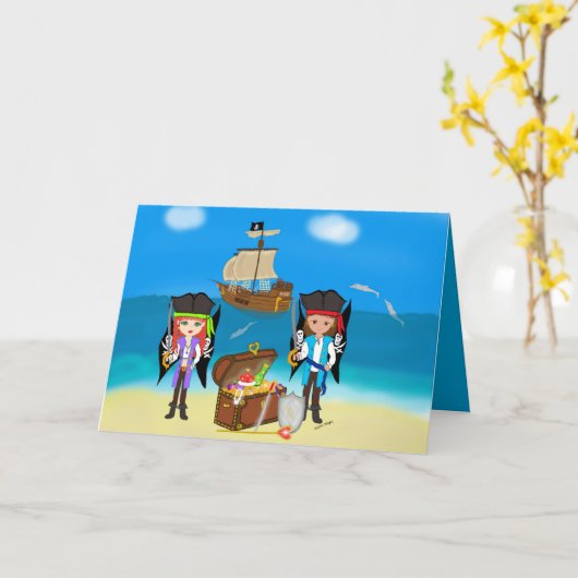 Carte Pirates et Treasure Greeting Card (Fleur jaune)