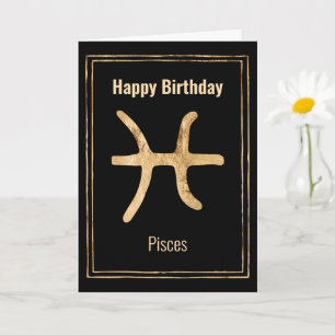 Carte Pisces astrologie zodiac or Joyeux anniversaire