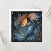 Carte Pisces Fish Zodiac Astrology Mystical Birthday (Devant/Arrière en situation)