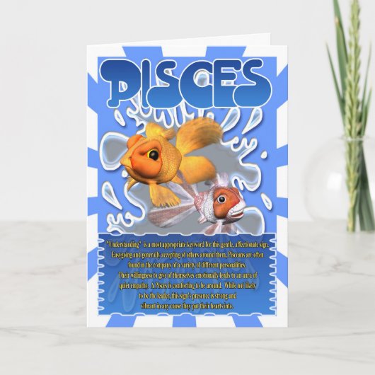 Carte Pisces Fun Faits horoscope (Devant)