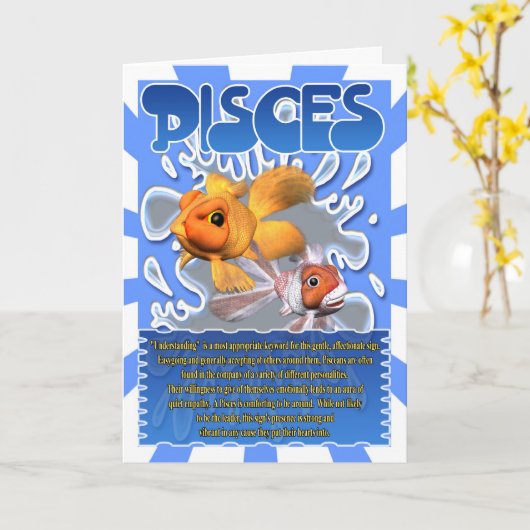 Carte Pisces Fun Faits horoscope (Fleur jaune)
