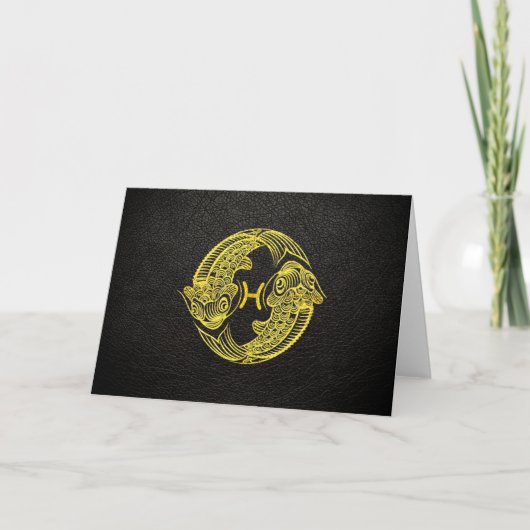 Carte Pisces Gold en cuir (Devant)