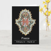 Carte Pisces Khamsa Note Card (Fleur jaune)