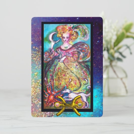 CARTE PISCES, LUNE DAME, ASTROLOGIE TAROTE ZODIAC ANNIVE (Debout devant)